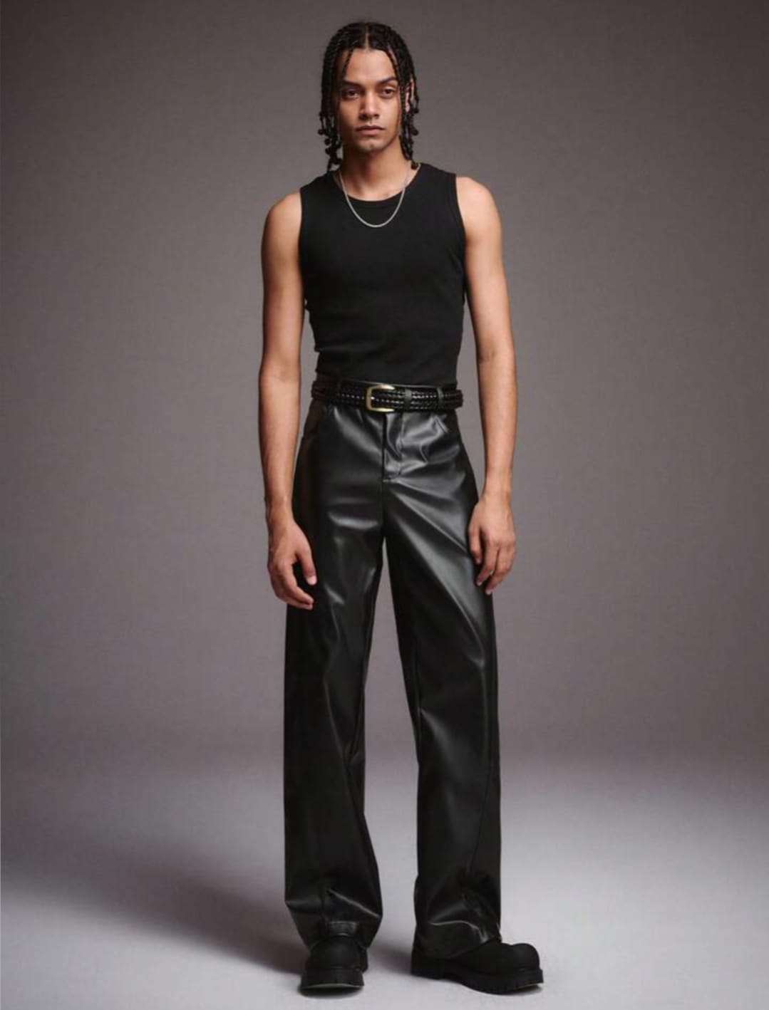 Men's Straight-Leg Trousers – High-Waist Relaxed Fit Fashion Pants